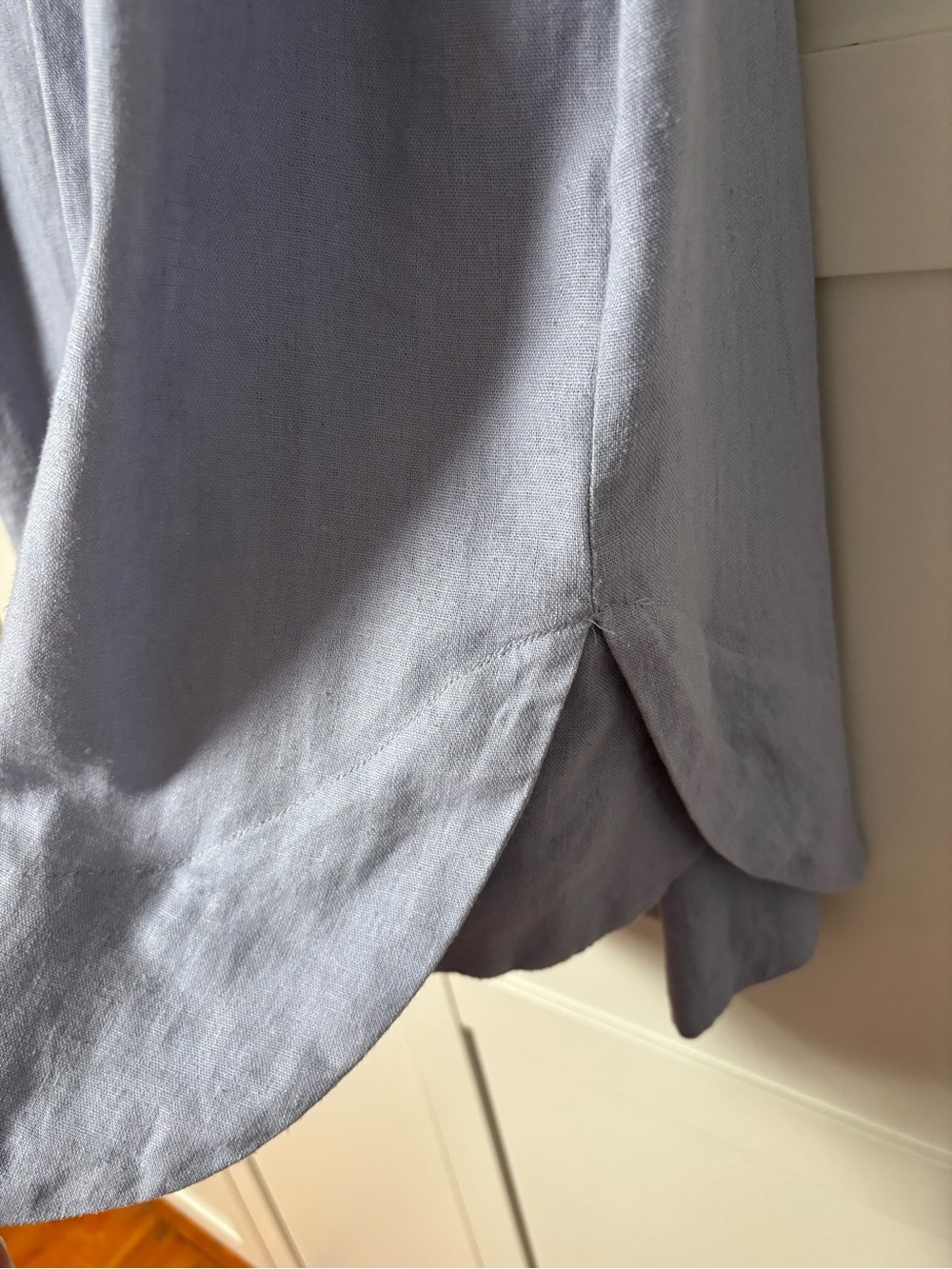 Cynthia Rowley Light Blue Linen V-Neck Puff Sleeve Tunic - Picture 6 of 8